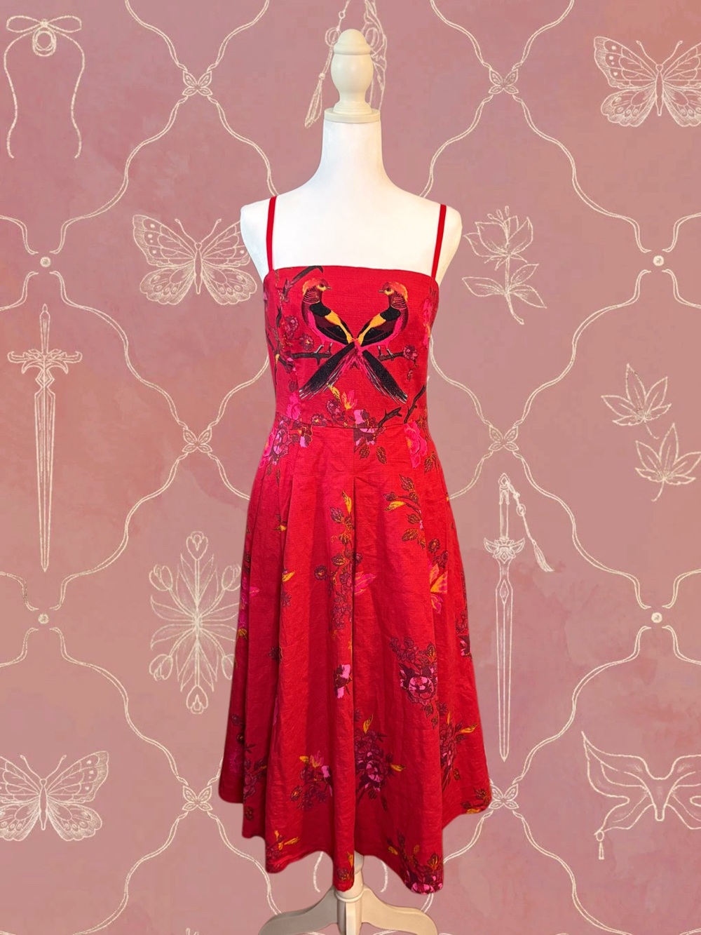 Botanical Canvas Midi Dress